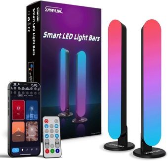 Smart Light Bars with 10 Scene Modes and Music Sync Controlled by Tuya/Smart Life App, Ambient Lighting Compatible with Alexa & Google Assistant for Gaming, TV, PC and Room Decoration