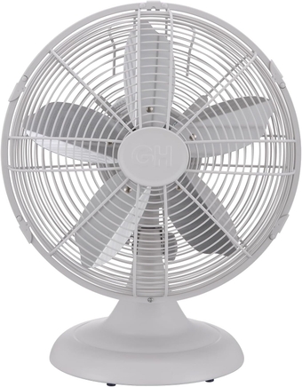 All-Metal 12" Retro Table Fan in Matte White