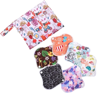 2 Sets Sanitary Napkin Light Incontinence Pads Cloth Pads Menstrual Washable Napkin Incontinence Pad Bags Reusable Pads Leak Proof Panties Waterproof Membrane Outdoor Aunt Towel