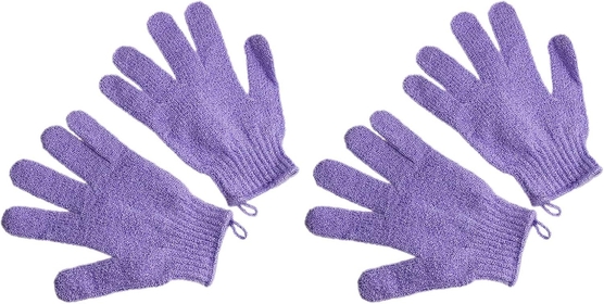 2 Pair Exfoliating Glove Double Sided Exfoliating Body Scrub Glove Bathing Glove Shower Glove Polyester Fibre Material