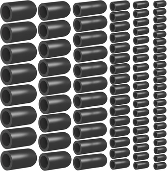 80PCS Vacuum Hose Caps, Connector Assortment 6 Sizes Black Rubber Cap, Automotive Topomatic Replacement Parts for Carburetor Vacuum Plugs, Intake Manifold Vacuum Fitting