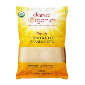 Chickpea Flour 2 lb | Garbanzo Bean Flour | Chane Ka Atta | Besan | USDA Organic | Chemical-Free | Premium Quality | Non-GMO | Kosher | Vacuum Packed