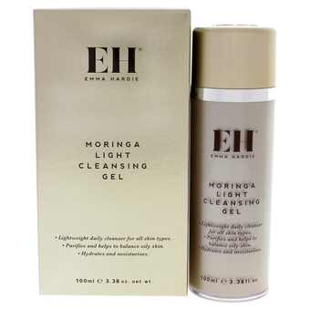 Moringa Cleansing Gel, Facial Cleanser and Makeup Remover with Moringa, Sweet Almond Oil, and Omega 3s, Gel Cleanser