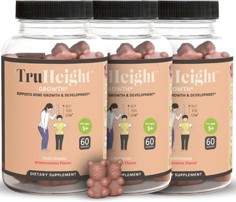TruHeight Gummies - Natural Height Growth for Kids & Teens - Pediatric Recommended Height Maximizer with Ashwaganda & Calcium - Height Increase Vitamins, Bone Strength Supplement for Ages 5+