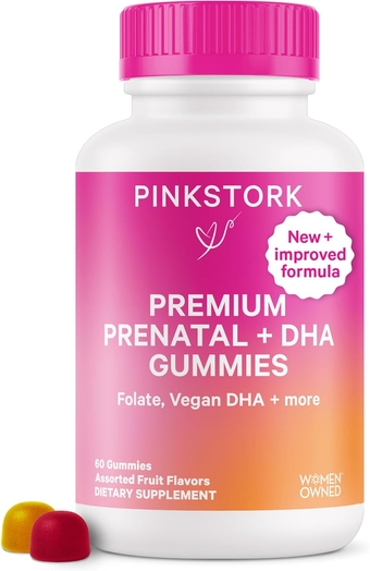 Premium Prenatal Gummy Vitamins with DHA, Folate, and Vitamin D - Multivitamin and Nutrient Blend for Neural Tube and Fetal Brain Development - Pregnancy Must Haves - 60 Vegan Gummies