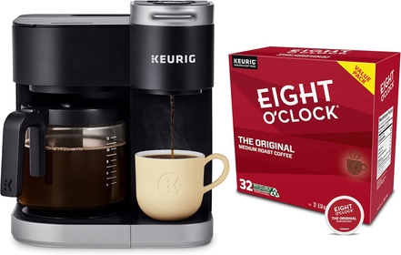 K-Duo Single Serve & Carafe Coffee Maker with Eight O'Clock The Original Medium Roast, 32 K-Cup Pods