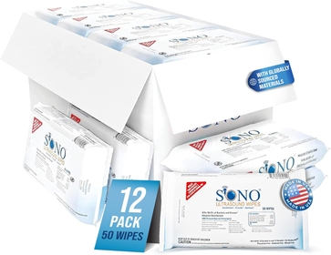 Multipurpose Ultrasound Disinfecting Wipes - Clinical Standard, Daily-Use and Maintenance Wipes, Your Trusted Choice for a Pristine, Secure, and Vital Space - 12 Packs x 50ct (600 wipes)