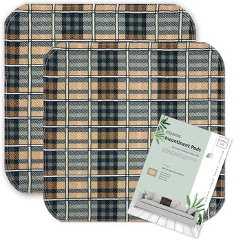 Quilted Waterproof Chair Pad for Incontinence Washable Absorbent Seat Protector Pad Reusable Seat Pad for Adults Kids Senior Plaid 21x22In