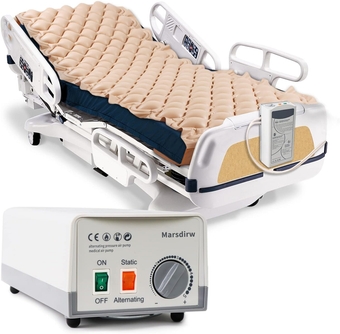Alternating Air Pressure Mattress, Bedsore Mattress for Elderly Bedridden Patients, Hospital & Home Mattress Topper with Quiet Pump Waterproof, Heat Resistant Ulcer Cushion Pad