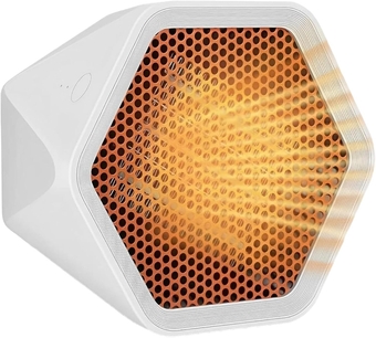 Portable Space Heater Fan - Fast & Reliable Desktop Electric Heaters for Indoor Use - Quiet & Energy Efficient Mini Heater for Office Desk, Bathroom & Bedroom - Small Desk Heater (Triangular, White)