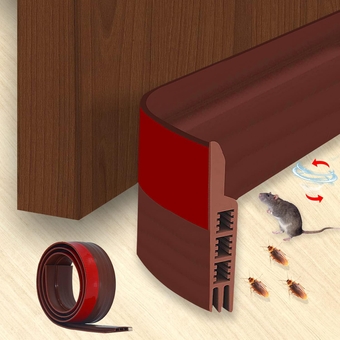 Door Draft Stopper Under Door Seal for Exterior/Interior Doors, Door Sweep Strip Under Door Draft Blocker, Soundproof Door Bottom Weather Stripping, 2 Inch W x 39 Inch L(Brown)