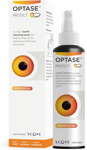 Optase Protect Eyelid Cleansing Spray - Hypochlorous Acid Spray for Daily Protection - Eye Lid Cleaning Spray for Dry Eye, Blepharitis, and Stye Treatment - Hypochlorous Acid Eyelid Cleanser - 100 ml