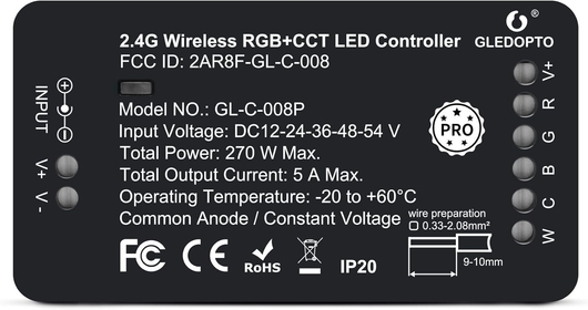 Zigbee RGBCCT Controller Smart LED Controller foe5 in 1 Strip Light Controller Colour Temperature Control Unit for DC12-24V Rope Light, Compatible with Philip H*U*E