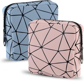 2Pcs Period Pad Pouch Period Bag Sanitary Napkin Storage Holder,Menstrual Pad Zipper Bag Sanitary Pad Storage Bag, Tampon Pad Holder, Sanitary Pads Pouches First Period Kit for Teen Girls School