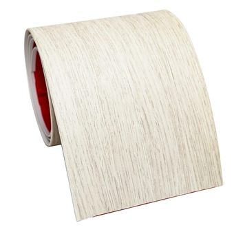 Peel and Stick Baseboard Molding Trim 5 Inches X 40 Feet Self-Adhesive Vinyl Wall Base Rubber Cove Flooring Base Outside Corner Molding Trim(Beige Wood Grain)