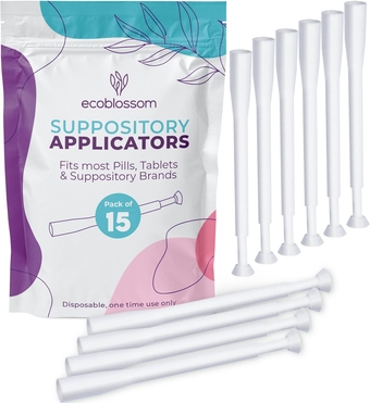 - Disposable Vaginal Suppository Applicators (15 Pack) - Fits Boric Acid Suppositories, Tablets, Capsules, and Womens pH Health Pills - Individually Wrapped