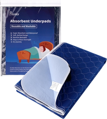Incontinence Bed Pads Washable Waterproof Mattress Protector, 4-Layer Absorbency Pee Pads, Durable Multifunctional Underpad Sheet Protector for Kids, Adults, Pets(1 Pack - 36"x72"-Navy Blue)