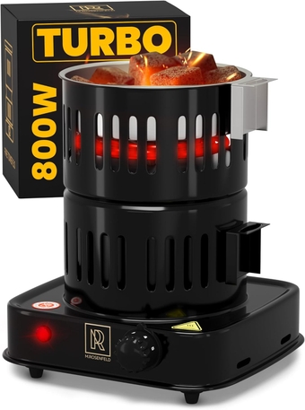 800W TURBO Hookah Coal Burner for Hookah – Multipurpose Electric Stove for Hookah Coals Burner for Shisha, Free Hookah Tongs - overheat Protection - Hookah Charcoal Burner for Hookah Cubes