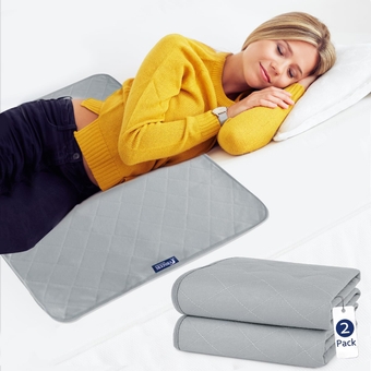 Waterproof Bed Pads for Incontinence Washable 2 Pack, Slip Resistant Chuck Bed Pads (34"x36") Grey, Pee Pads Absorbent Underpads, Reusable Waterproof Pad Protector for Children, Pets, Seniors