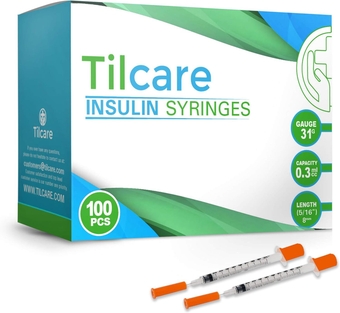 Ultra Fine Insulin Syringes 31 G 0.3 cc 8mm 5/16" 100-Pack – Latex-Free Diabetic Syringes - Sterile Medical Syringe for Diabetes Individually Blister Packed for Your Safety