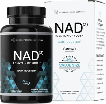 Supplements NAD3 NAD+ Booster | Value Size 2 Month Supply | Clinically Proven & Independently Tested - Metabolic Repair | 311 mg per Serving - 120 Capsules