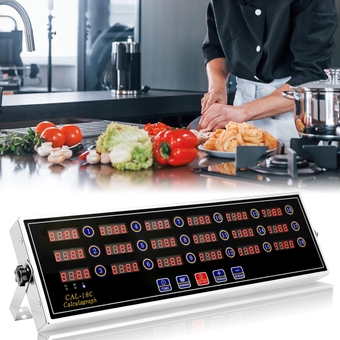 18 Channels Digital Kitchen Commercial Cooking Timer,Restaurant Timer with Loud Alarm,Stainless Steel LED Display Timer for Cooking Reminder