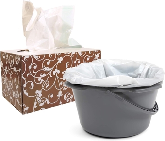 Bedside Commode Liners with Absorbent Pad Disposable 20 Pack - for Elderly, Sick Patients, Nurses - for Potty Chair Liners, Portable Toilet Bags, Buckets, Pails, Bedpans - Leak-Proof, Biodegradable