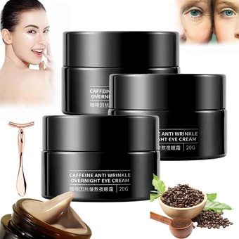 A. M. G Caffeine Anti-Wrinkle Stay-Up Late Eye Cream, A. M. G Caffeine Eye Cream, Caffeine Anti Wrinkle Overnight Eye Cream, Small Brown Bottle Eye Cream, Firming Anti Wrinkle Eye Cream (3 PCS)