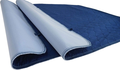 Pack of 2 Careboree Quilted Blue Bed Pads 34"X52" Incontinence Underpad Reusable and Washable Durable Waterproof Extra Absorbent Draw Sheet for Mattress Navy