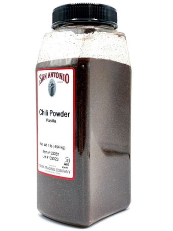 Premium Ground Dark Pasilla Chile Pepper, Mild Chili Powder, BBQ Rub, Bulk Food Service Size, 16 OZ