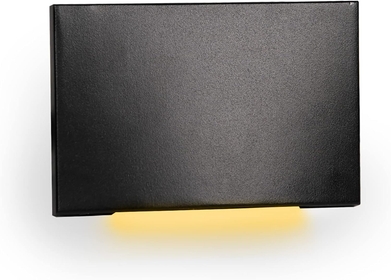 Landscape , LEDme 120V LED Horizontal Scoop Indoor and Outdoor Step and Wall Light Amber 1800K LED in Black