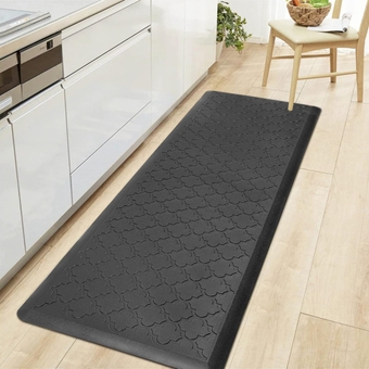 Oversized Kitchen Mat Cushioned Anti Fatigue Comfort Floor Mat 17.3"x48" Waterproof Non Slip Kitchen Rug Runner Laundry Room Rug Floor Carpet Heavy Duty Comfort Standing Mat Pads,Black