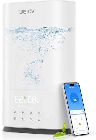 BoostMist Cool Mist Humidifier for Large Room, Smart Humidifier for Bedroom, 6L Home Humidifier for Plants, Quiet Ultrasonic Humidifier for Baby with APP/Voice Control, Auto Mode, H500 Pro