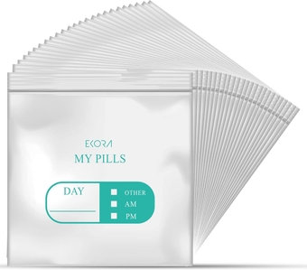 400 Pack Pill Bags Pouch – 3 x 2.75 Inch BPA Free, Reusable Ziplock Poly Bag with Write-On Labels – Used for Daily Medication Storage, Medicine Organizer, Travel Baggies and More