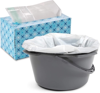 Bedside Commode Liners Disposable Bulk 50 Pack - Elderly, Sick Patients, Adult Health - Comode Liner Bags for Portable Toilet, Bedpan Bowl, Potty Chair Liners Plastic Camode -Leak-Proof, Biodegradable