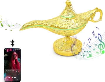 4-in-1 Aladdin Aromatherapy Oil Diffuser Lamp, Transform Your Space with Essential Oil and Humidifier, 250ml Genie Lamp with BT Speaker & 8 Color Opts, Perfect for Home and Bedroom Ambiance