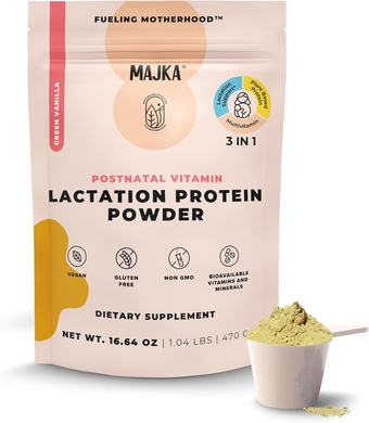 Lactation & Postnatal Protein Powder - Green Vanilla, 1.03 LB - Vegan, Gluten-Free with Essential Nutrients