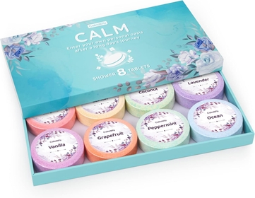 Shower Steamers - 8 Pack Set Shower Bombs Tablets in Gift Box with 8 Fragrances with Shea Butter for Self-Care & Relaxation, Gifts Idea for Women and Men, Easter Basket Stuffers