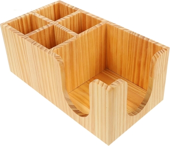 Coffee Storage Box Coffee Station Accessories Tea Storage Organizer Coffee Syrup Dispenser Tea Accessories Syrup Container Coffee Syrup Organizer Wood Bar Counter Sweetener Office