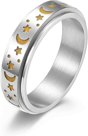 VARIA'Moon SpinTologie Ring,VARIA'Moon SpinTologie Fidget Spinner Ring,Spinner Fidget Rings for Anxiety,Lymphatic Drainage Magnetic Fidget Rings for Women Men (2-Luminous,12)