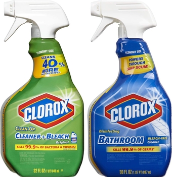 Clean-Up All Purpose Cleaner with Bleach, Original, 32 Ounce, and  Disinfecting Bathroom Cleaner, Bleach Free, 30 Ounce