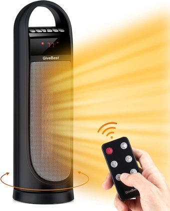 22" Space Heater, 1500W Fast Heating Portable Electric Heater with Thermostat, Remote, Timer, Overheat and Tip-Over Protection, Oscillating Ceramic Tower Heater for Indoor Use Bedroom Office