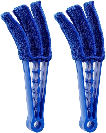 Window Blind Cleaner Duster Brush (2-Pack), Blind Cleaner Tools for Vertical Window Shutters Air Conditioner Dust Ceiling Fans Car Vents and Jalousie Dust Collector (Blue)