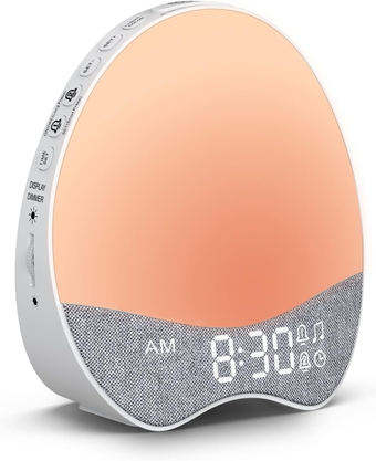 G4 White Noise Machine Alarm Clock and Nightlight with Natural Sound Dual Alarm, 12 Soothing Sounds, Sleep Timer, Dimmable Digital Display for Kids, Adult, Sleeping, Bedroom, Bedside…
