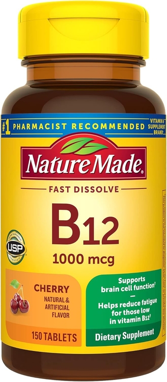 Vitamin B12 1000 mcg, Easy to Take Sublingual B12 for Energy Metabolism Support, 150 Sugar Free Fast Dissolve Tablets, 150 Day Supply