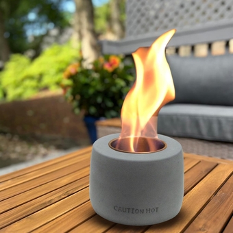 Tabletop Fire Pit, Mini Portable Tabletop Rubbing Alcohol Fireplace Table Top Fire Pit Bowl Long Burning Smokeless Indoor Outdoor Mini Fireplace with Extinguisher Gray