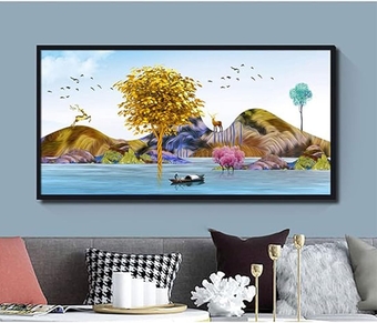 800W Ultra Slim Image/Picture Heating Panel Wall Mount Space Heater Panel with Overheat Protection Low Energy Heater for Office Room Desk Indoor Use,E