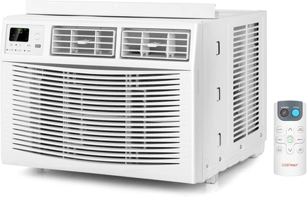 Window Air Conditioner, 10000 BTU Energy Efficient AC Unit Cools Rooms up to 450 sq.ft, Quiet Electronic Window AC w/ Cool Dry Fan Auto Mode, 4-Way Air Flow, 24H Timer, Remote Control (10000BTU)