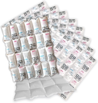 Dry Ice Packs for Shipping Long Lasting, Reusable Cold Ice Pack Sheets for Lunch Box, Flexible Dry Ice Packs for Coolers, Dry Ice for Shipping Frozen Food, 24 Ice Cells Each Sheet, 24 Sheets