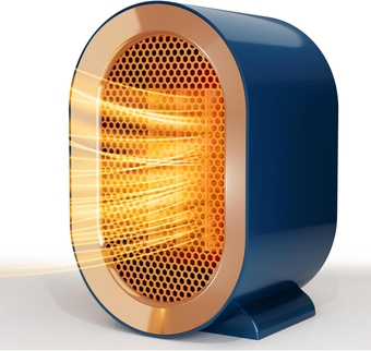 Electric Space Heater,1200W Energy Efficient Space Heaters for Indoor Use,Two-Speed Portable Heater Fan for Office with Adjustable,Overheating Protection,Dumping shutdown (Blue-1)